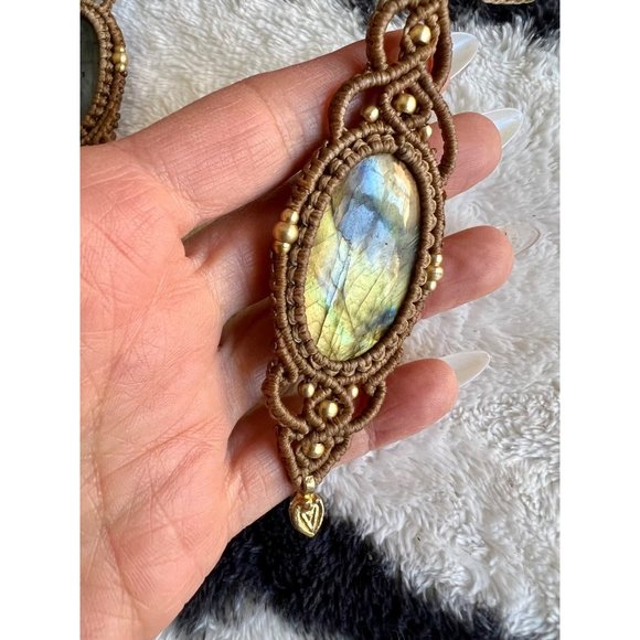 CHOOSE FROM 3! Super FLash Labradorite Hemp Necklace - Picture 7 of 10